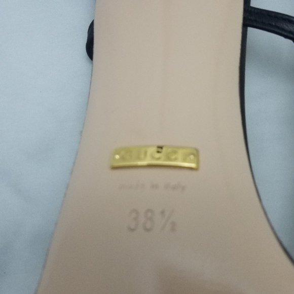 Gucci silvie logo sandals chain black 38.5 - Picture 6 of 8